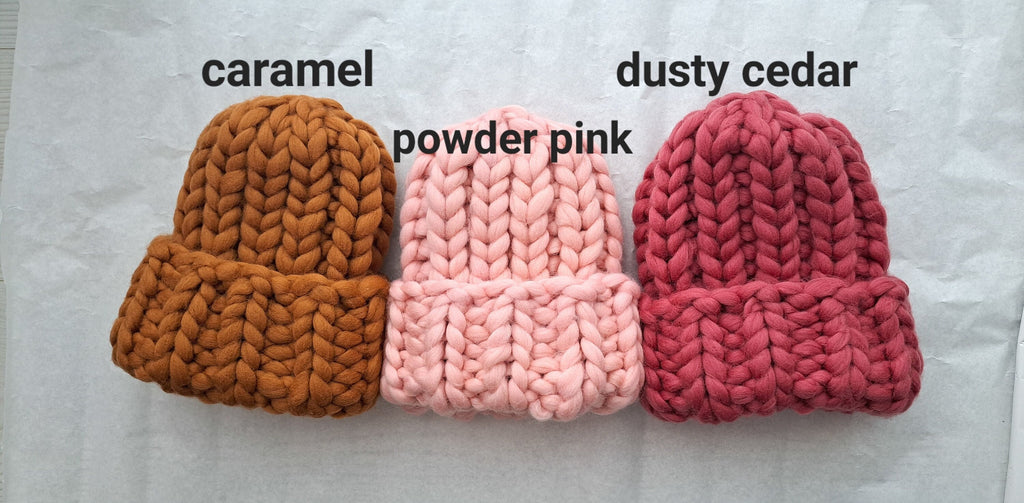 Super Chunky Knit Merino Wool Hat - Beige Winter Hat