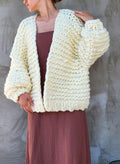 Handmade Chunky Knit Wool Cardigan: Oversized Maxi Duster Sweater