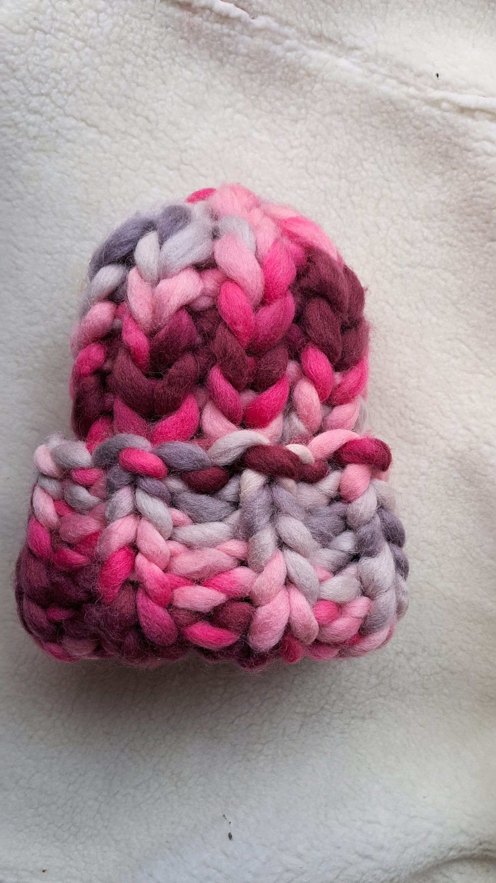 Rainbow Merino Wool Chunky Knit Beanie