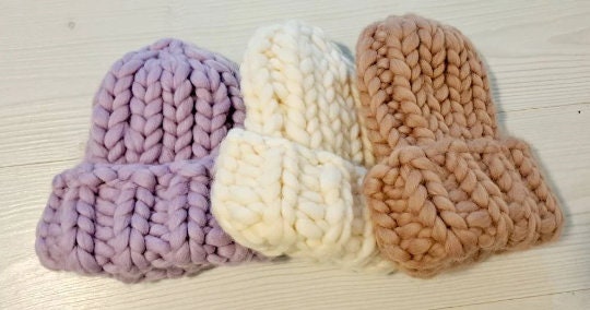 Super Chunky Knit Merino Wool Hat: Winter Beanie