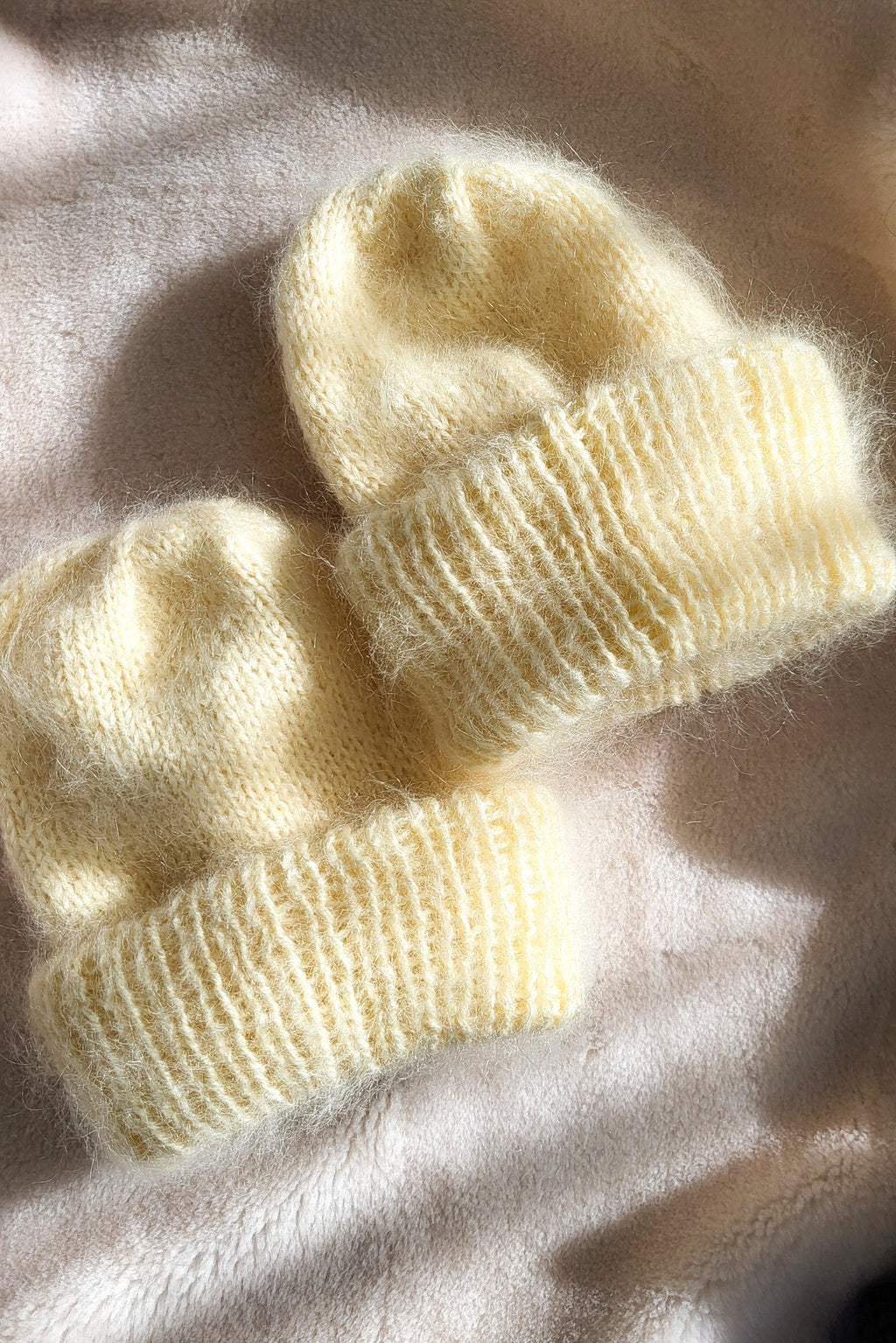 Chunky Mohair Knit Beanie: Fluffy Winter Hat