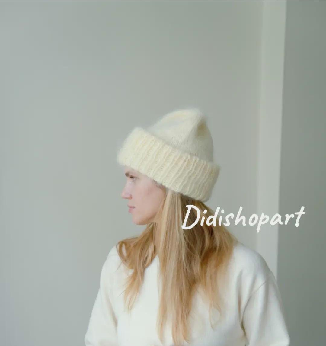 Chunky Knit Mohair Beanie: Unisex Winter Hat