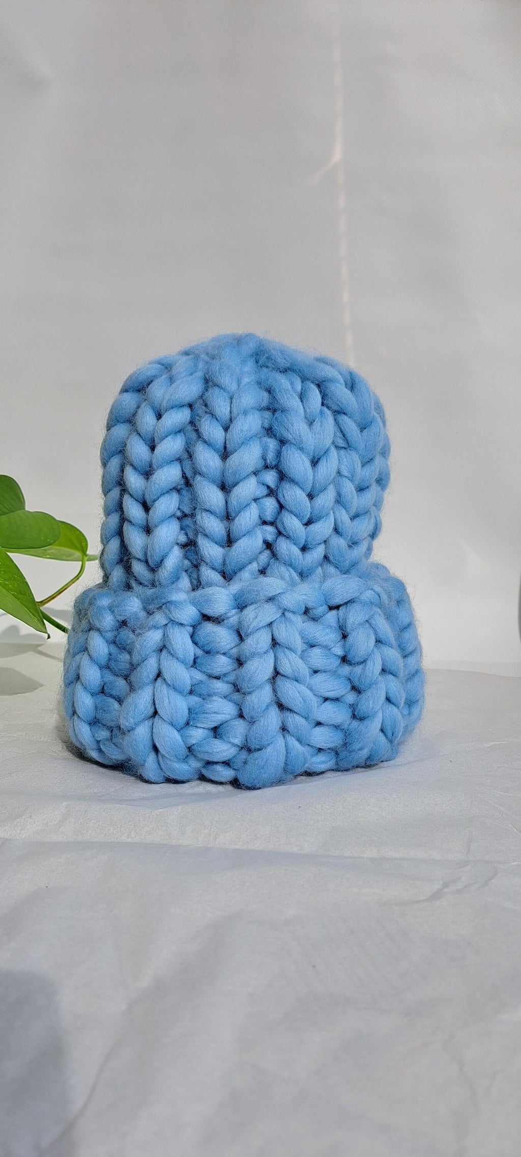 Merino Wool Knit Beanie: Super Chunky Pom Pom Winter Hat