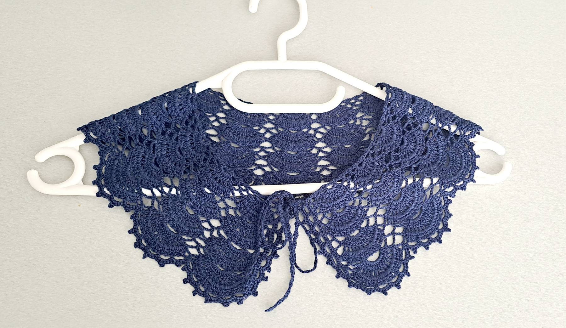 Handmade Crochet Collar: White Cotton Lace, Victorian Style