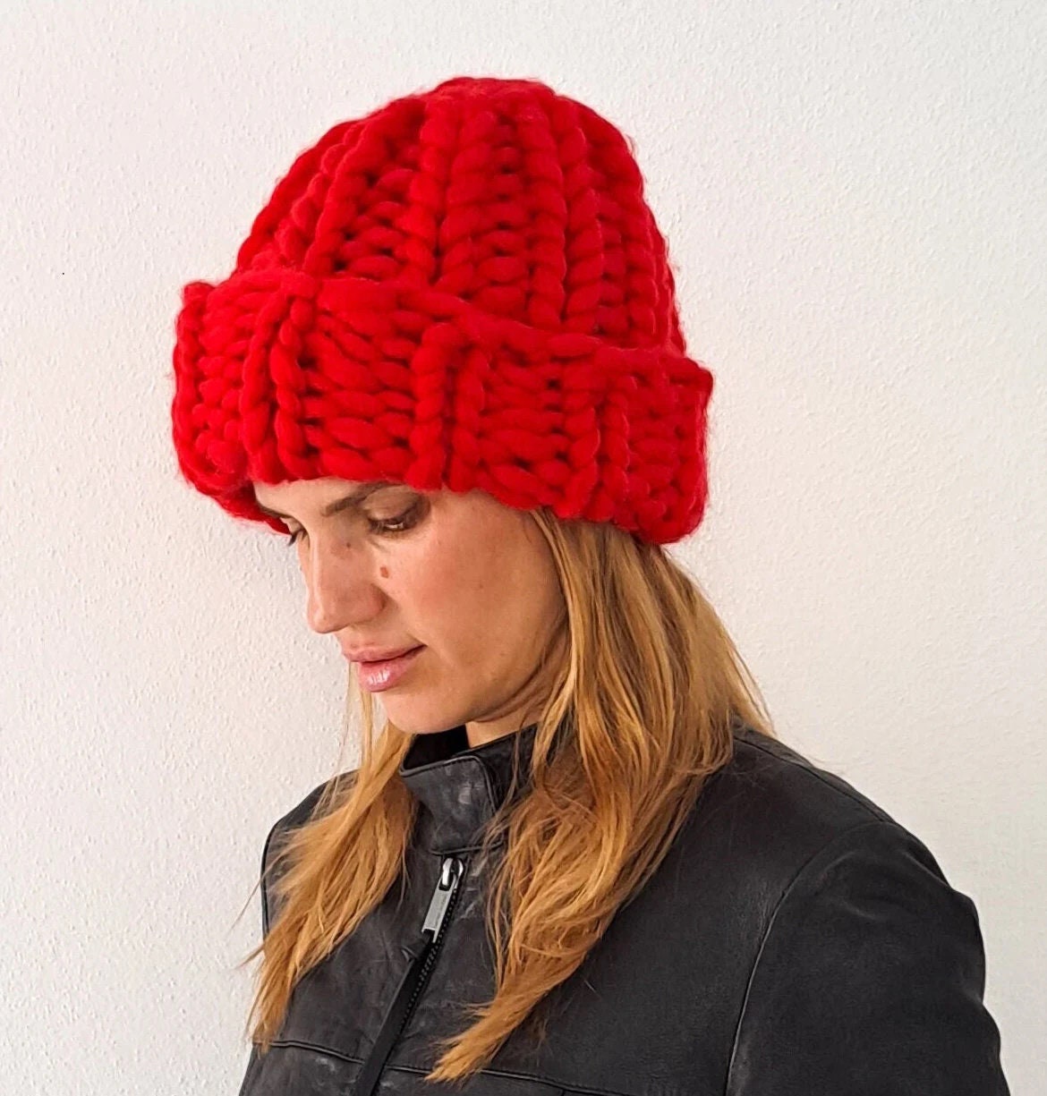 Super Chunky Knit Merino Wool Hat: Winter Beanie