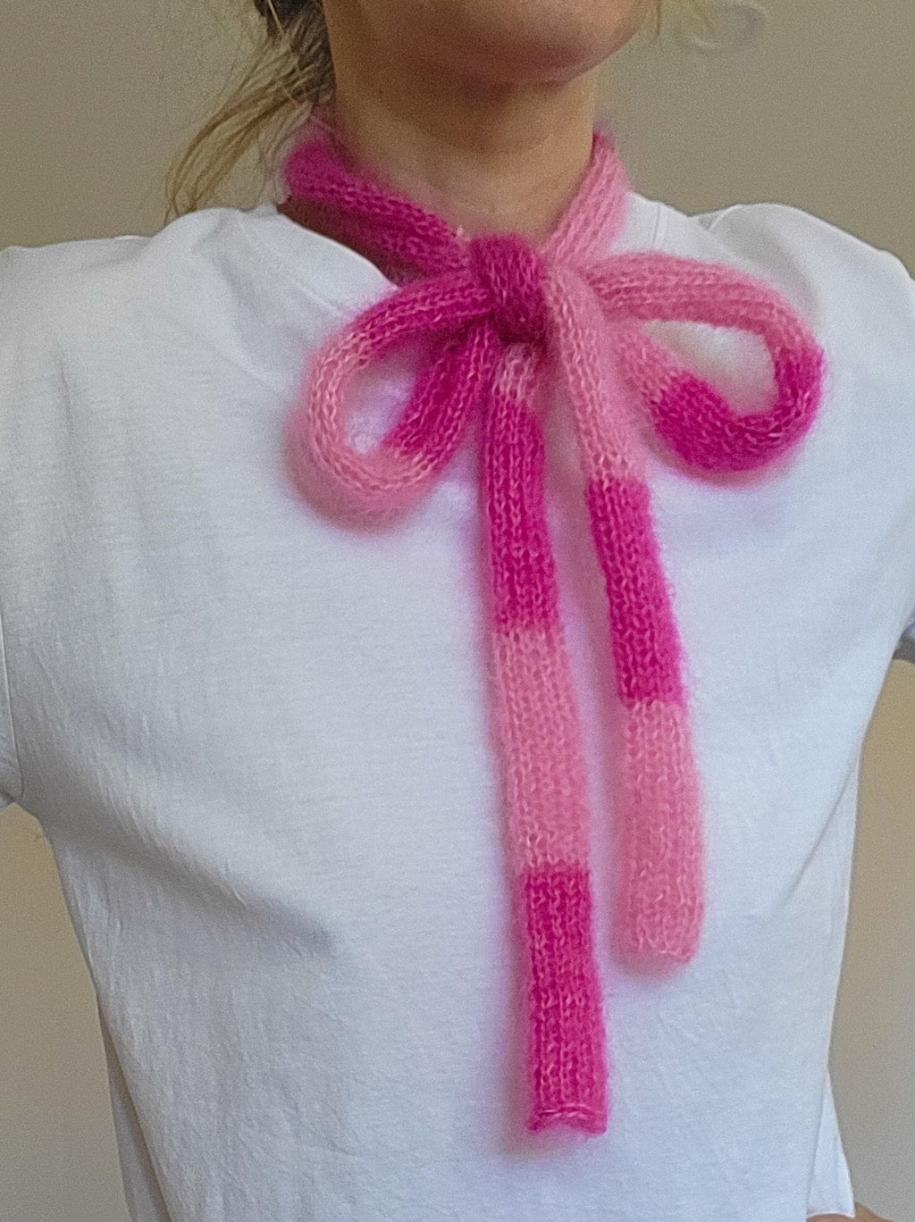 Mohair Silk Mini Scarf: Skinny Fluffy Multicolored Neck Scarf