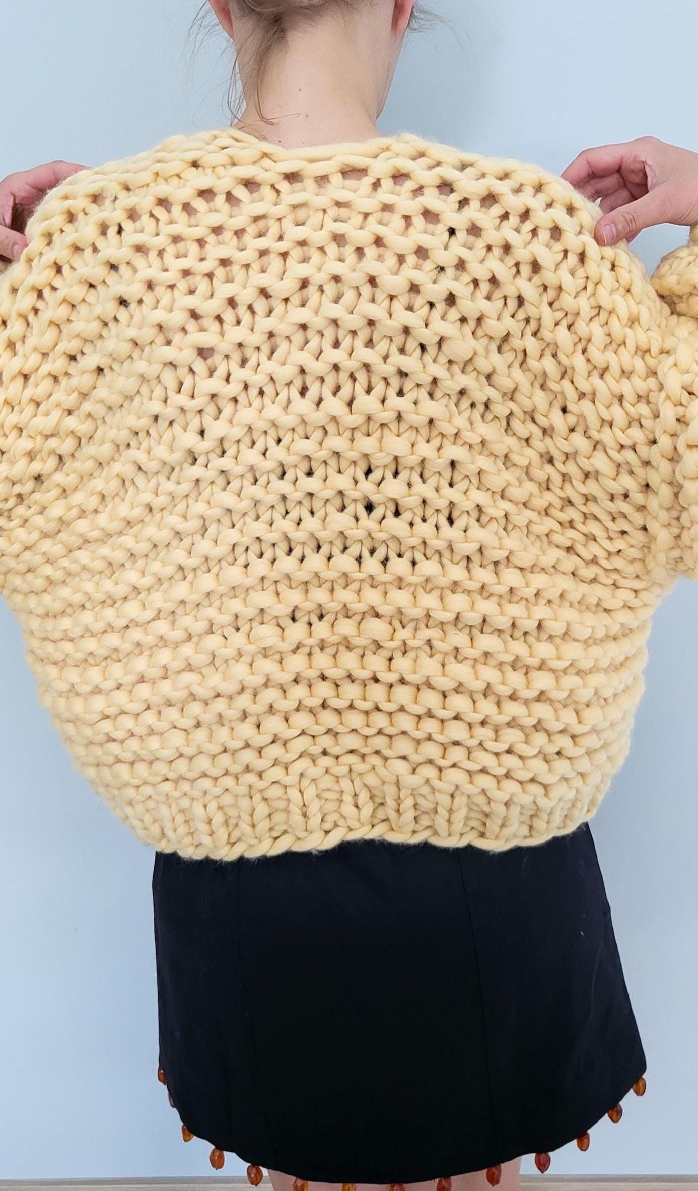 Chunky Merino Wool Cardigan, Oversized Knit Sweater, Winter Warmth
