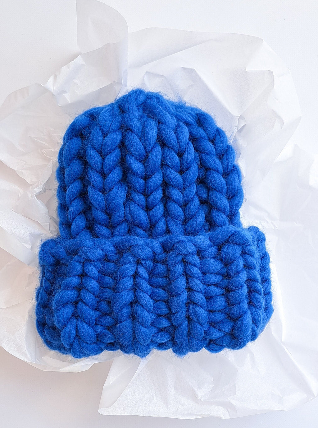 Super Chunky Knit Merino Wool Hat - Beige Winter Hat